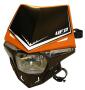 Motorbike headlight with black-orange lamp mask UFO Stealth Universal