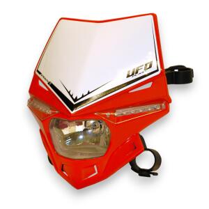 Universal rote Lampenmaske mit Scheinwerfer  für Enduro Motorräder