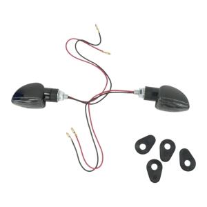 Blinker Paar schwarz getönt E-geprüft universell Motorrad Quad ATV Roller