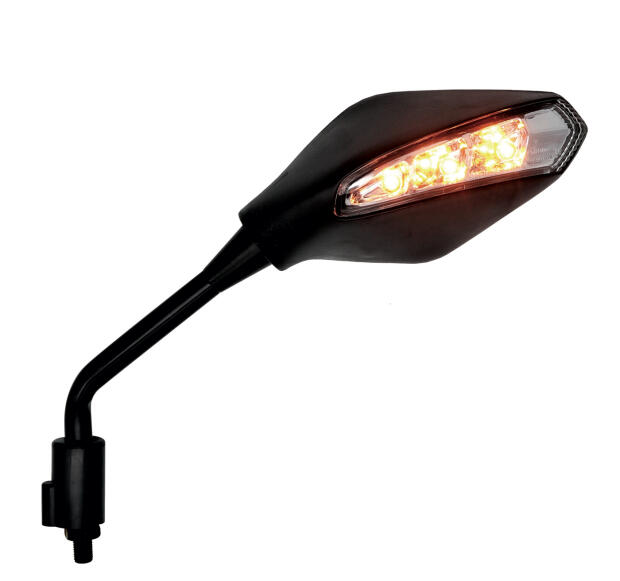 Rückspiegel links LED-Blinker schwarz E-geprüft universell