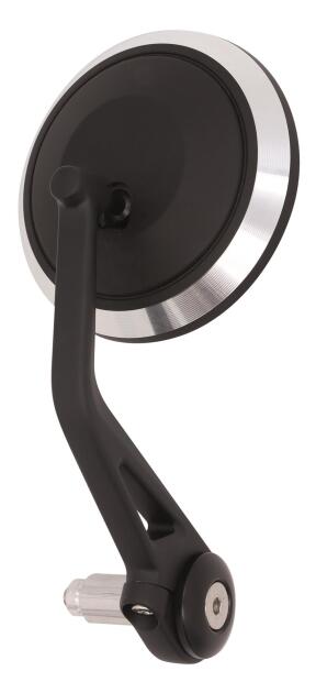 Runder Lenkerendspiegel aus CNC-Alu Blauglas links rechts