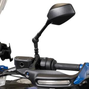 Foldable motorcycle mirror left universal E-approved 170°
