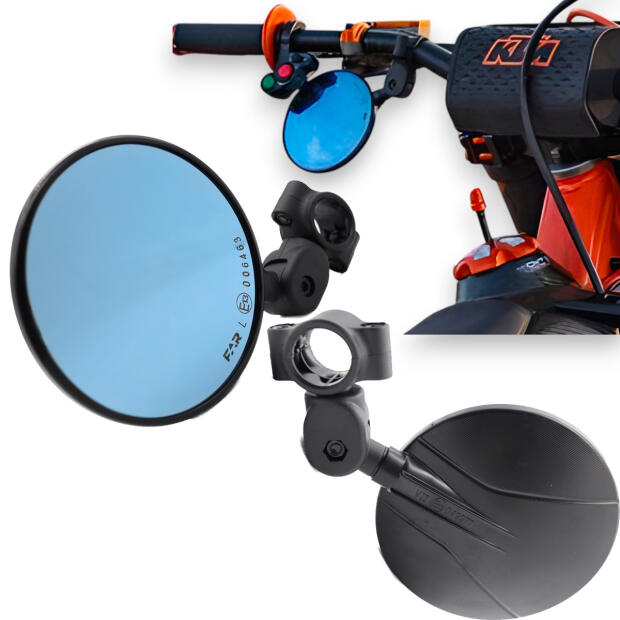 Spiegel paar FAR Flexi Enduro schwarz E-geprüft verstellbar für 22-24 mm Lenker