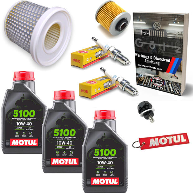 Kundendienst Wartungpaket für Yamaha XV 535 Virago 88-97 Motul Öl Ölfilter Luftfilter Zündkerzen Magnet-Ablassschraube Dichtung