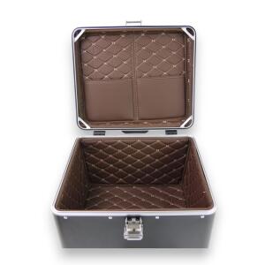 Motorradkoffer Alu Schwarz 50 Liter mitTopcase Halterplatte universal