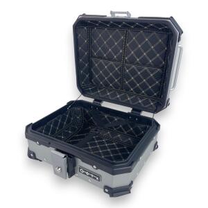 Topcase Pro3 Alu Silber 22 Liter Motorradkoffer mit Halterplatte universal