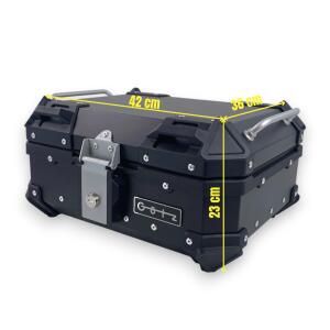 Topcase Pro3 Aluminum Black 22-Liter Motorcycle Case with Universal Mounting Plate