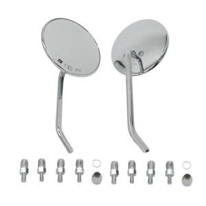 Chrom Rückspiegel Set klassisch kurz M8 M10x1.25SX