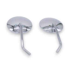 Classic Short Chrome Mirror Set M8 M10x1.25 Left-Hand Thread