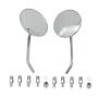 Classic Short Chrome Mirror Set M8 M10x1.25 Left-Hand Thread