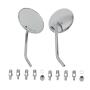 Classic Short Chrome Mirror Set M8 M10x1.25 Left-Hand Thread