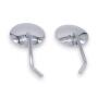 Classic Short Chrome Mirror Set M8 M10x1.25 Left-Hand Thread