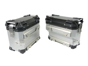 Side Case alu asymetrisch 38 & 30 Liter for motorcycle Silver