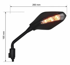 Rückspiegel Paar LED-Blinker schwarz E-geprüft universell