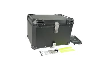 Motorradkoffer Alu Schwarz 80 Liter & Topcase Träger universal