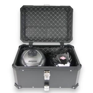 Motorradkoffer Alu Schwarz 65 Liter & Topcase Träger universal
