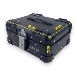 Topcase Pro3 rund Motorradkoffer Schwarz 22 L mit Träger universal