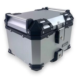Motorradkoffer Pro3 Alu 45 L silber & Universal Topcase Halterung