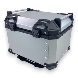 Motorradkoffer Pro3 Alu 45 L silber & Universal Topcase Halterung