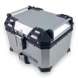 Motorradkoffer Pro3 Alu 45 L silber & Universal Topcase Halterung