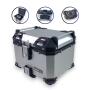 Motorradkoffer Pro3 Alu 45 L silber & Universal Topcase Halterung