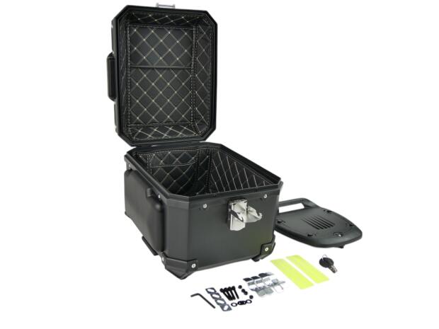Motorrad Alukoffer Schwarz 35 Liter mit universal träger