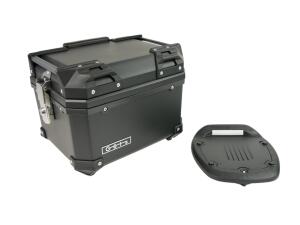 Motorrad Alukoffer Schwarz 35 Liter mit universal träger