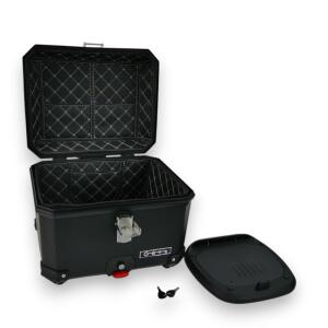 Motorcycle Top Case alu 45L black with Quick Release & Mount