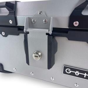 Motorradkoffer Pro3 Alu 35 L Silber & Universal Topcase Träger