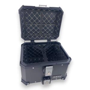 Motorradkoffer Pro3 Alu 45 L Schwarz & Universal Topcase Halterung