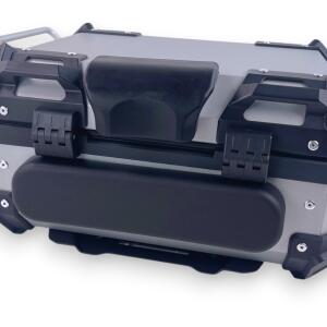 Alukoffer Pro3 rund für Motorrad Silber 22 L Topcase mit Träger universal