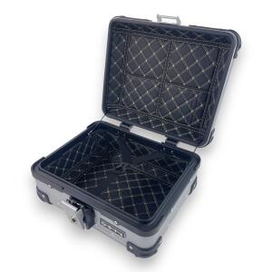 Alukoffer Pro3 rund für Motorrad Silber 22 L Topcase mit Träger universal