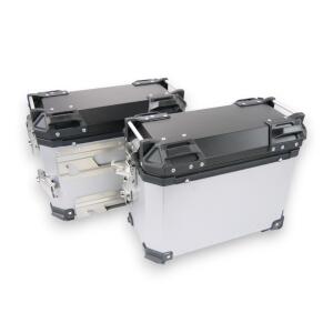Seitenkoffer Aluminium 38 Liter für Motorrad Silber Wasserdicht