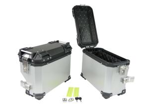 Aluminum Side Case Set 38L/35L & Rack for KTM 790 – Silver