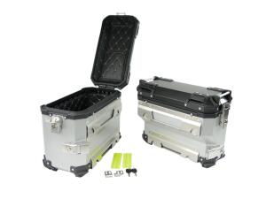 Aluminum Side Case Set 38L/35L & Rack for KTM 790 – Silver