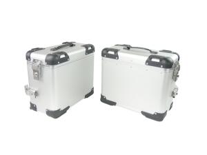 Side Case Aluminium Set 38L/35L & Rack for Suzuki DL 650 Silver