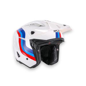 Helm Ufo Sheratan Jet für BMW weiß rot-blau XS-XL & Sonnenblende