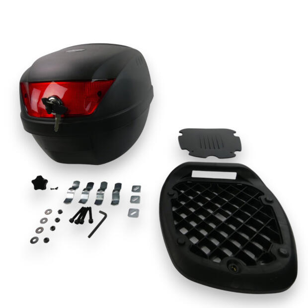 Halteplatte Motorradkoffer 32 Liter Top case uni Helmkoffer für Roller Motorrad Mofa Quad