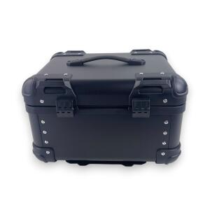 Topcase Pro3 rund Alu Schwarz 35 Liter Motorradkoffer mit Halterplatte universal