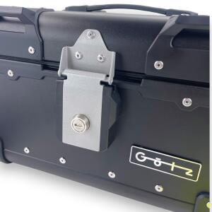 Topcase Pro3 rund Alu Schwarz 35 Liter Motorradkoffer mit Halterplatte universal