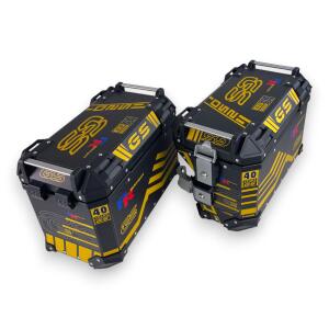 Side Case Pro3 2-Piece Set 46L GS Design with Cut-Out Aluminum for Motorcycle