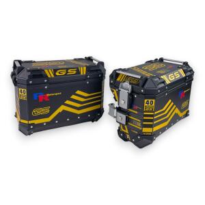 Side Case Pro3 2-Piece Set 46L GS Design with Cut-Out Aluminum for Motorcycle