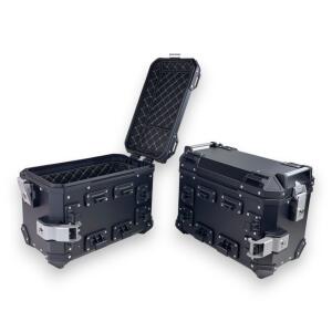 Seitenkofferer 2-Set Pro3 46 L Schwarz Alu für Motorrad