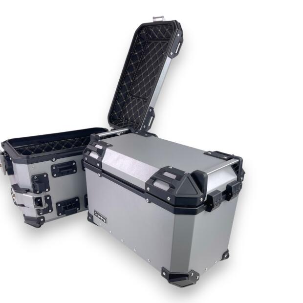 Seitenkofferer 2-Set Pro3 46 L Silber Alu für Motorrad