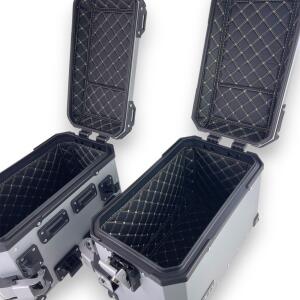 Seitenkofferer 2-Set Pro3 46 L Silber Alu für Motorrad