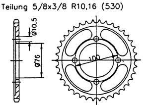 Kettenrad für Kawasaki Z 400 B1-B2/ 440 C1/2 Z 550...