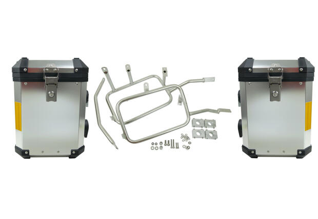 Pannier box set 38L aluminum for BMW R1200 GS Adventure till year 2013 stainless steel carrier 38 Liter