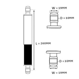 Stoßdämpfer Satz IMCA 260mm für Roller/ Mofas/ Mopeds in Chrom MKX