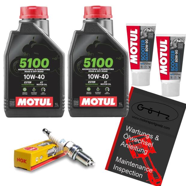 Maintenance Kit Kymco Maxxer KXR MXU 250 300 Motul Oil Change Inspection Oil Spark Plug