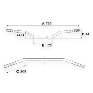 Handlebar TRW for Aeon Cobra 180  Low Chrome with Street-Legal Homologation